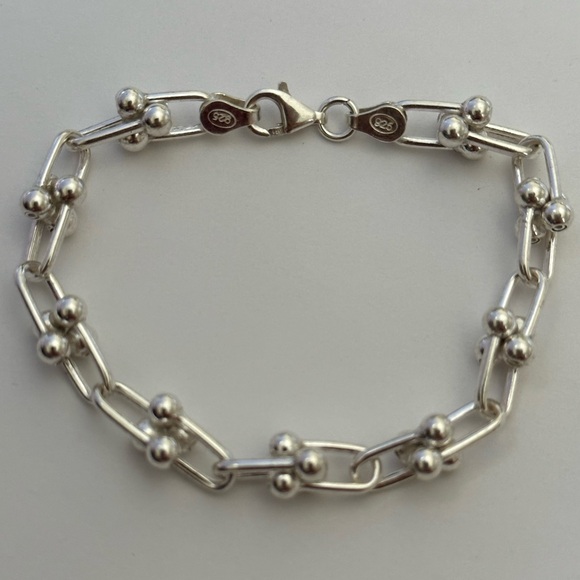 Unisex link chain 925 silver bracelet 7.5 inches